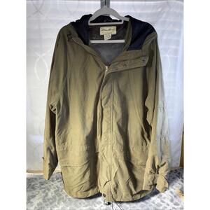 Eddie Bauer men’s green full zip hooded jacket size large Big&tall